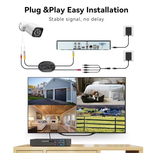 Wired Security Camera System 4CH 5MP AHD DVR 500GB 3MP Night Vision gallery