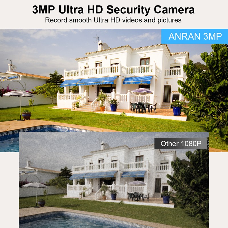 ANRAN Wireless Security Camera System 3MP Pan Tilt Outdoor Solar Battery Powered gallery