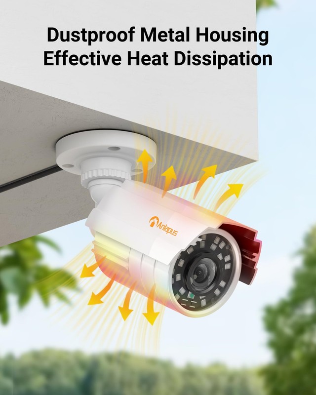 Anlapus 4 Pack 1080P HD Security Cameras IP66 Weatherproof 80ft Night Vision 2MP gallery