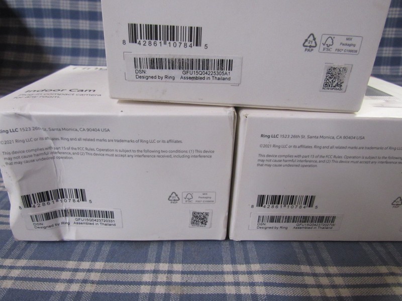 Ring Indoor Cam Plug-In HD Cameras (New Sealed Lot of 3) FAST FREE SHIPPING. gallery