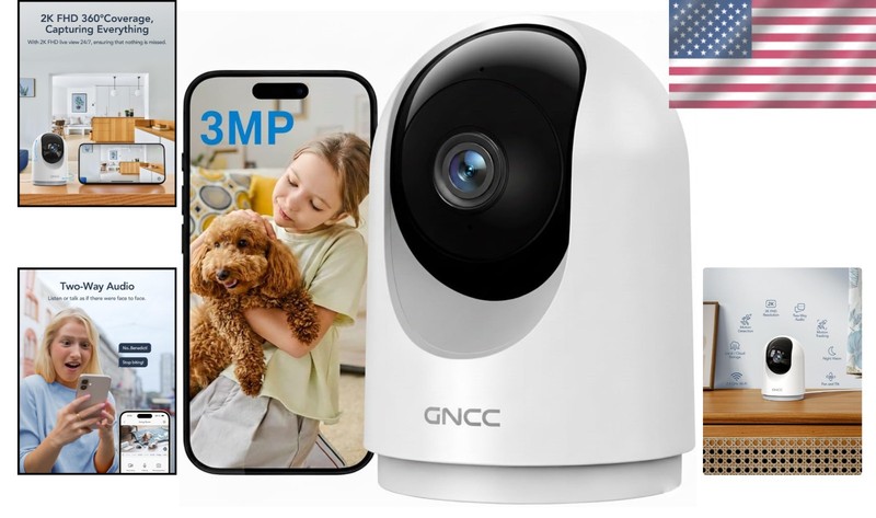 2K Indoor Security Camera - Night Vision, Motion Detection & Two-Way Audio gallery