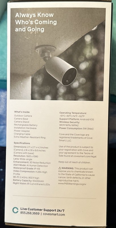 New in the box white cove outdoor camera gallery