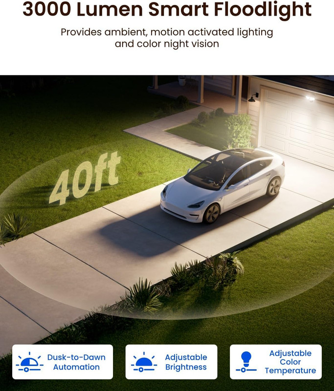 REOLINK Trackflex Floodlight Wifi, 4K Dual-Lens Floodlight Camera, 3000 Lumens, gallery