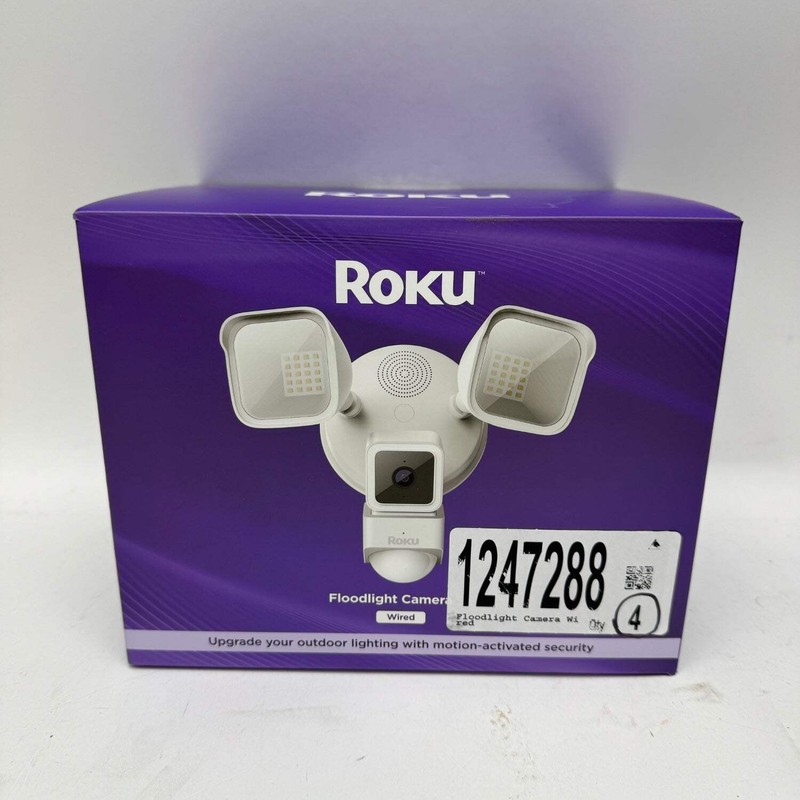 New Roku Wired Floodlight Camera Floodlight CF1005 Unclaimed