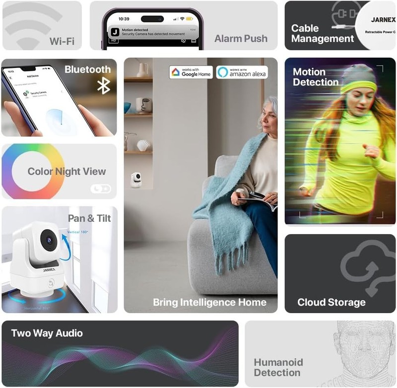 360-Degree Indoor Security Camera with 2-Way Audio & Bluetooth Connectivity gallery