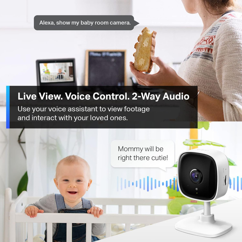 2K Indoor Security Camera for Baby Monitor, Dog Camera W/Motion Detection, 2-Way gallery