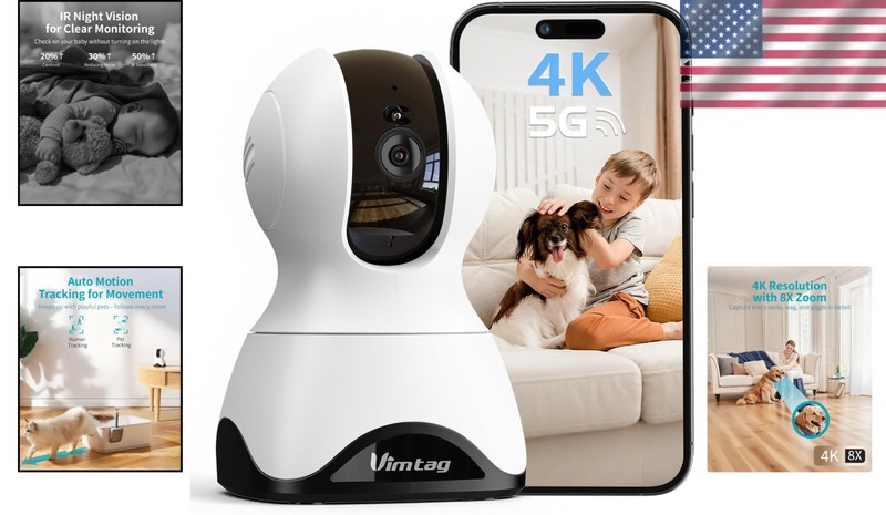 4K Pet & Home Security Camera - 360° Indoor Surveillance with Night Vision gallery