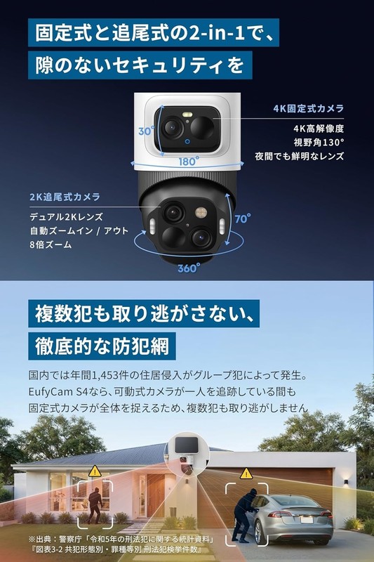 Solar Security Wireless Camera eufy eufyCam S4 Outdoor 4K gallery