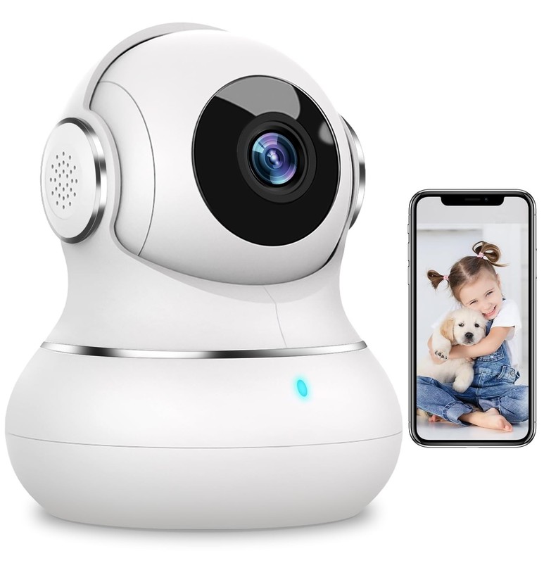 Sistema de cámara de seguridad inalámbrica para interiores con WiFi y visión noc