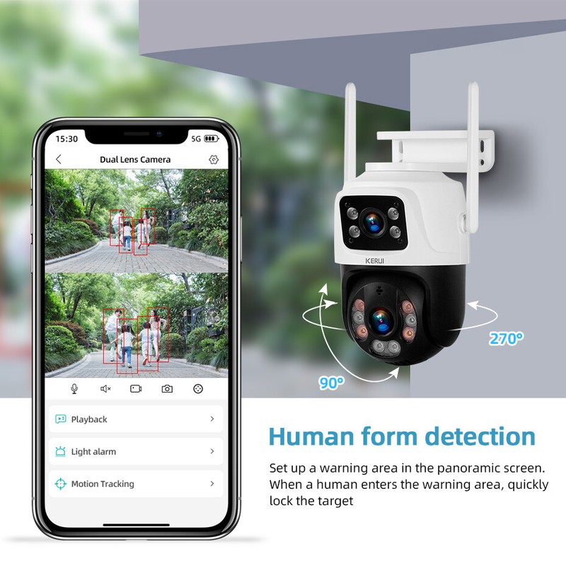 3PACK 6MP Home Security CCTV Video Surveillance Camera Outdoor Human Detection gallery