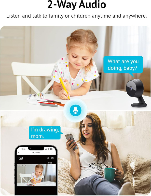 4MP 2K Cameras for Home Security Indoor, 5G& 2.4Ghz Home Security Camera for Bab gallery