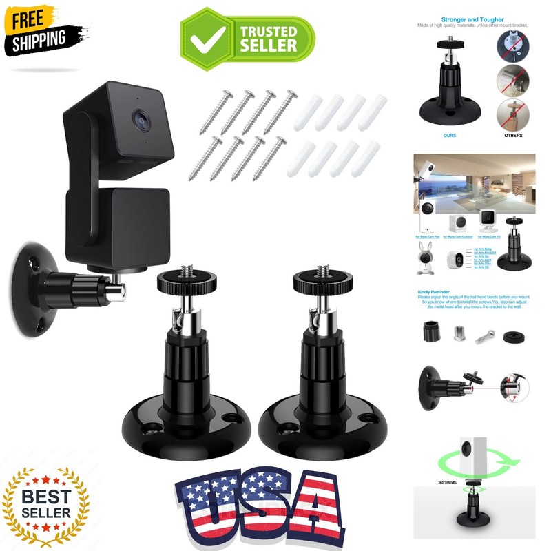 Wall Mount Compatible with Wyze Cam Pan & Wyze Cam V3/Ring Camera, Adjustable…
