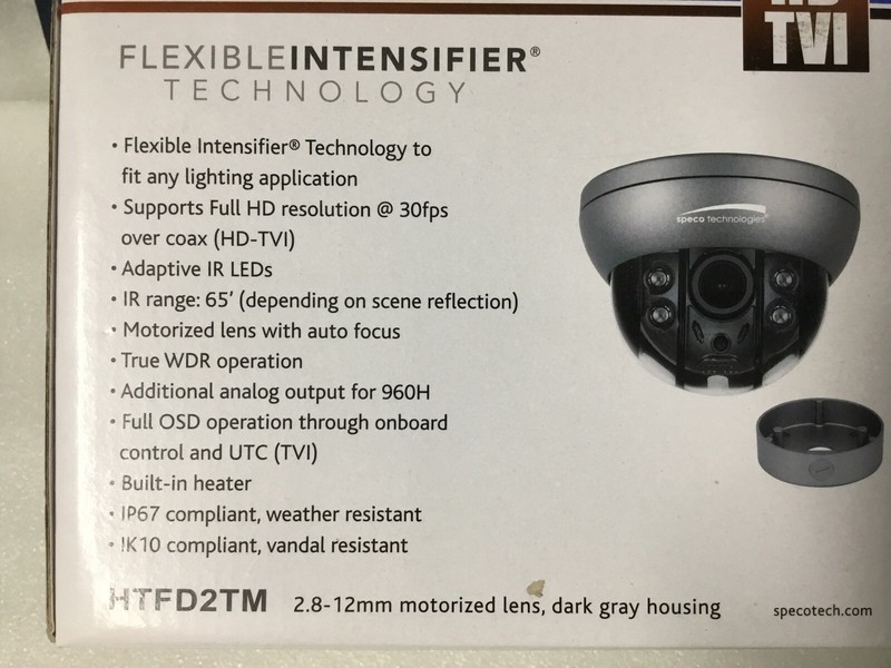 Speco HTFD2TM Security Color Camera W/2.8-12mm Heater 2MP HD-TVI IR LED WDR NEW! gallery