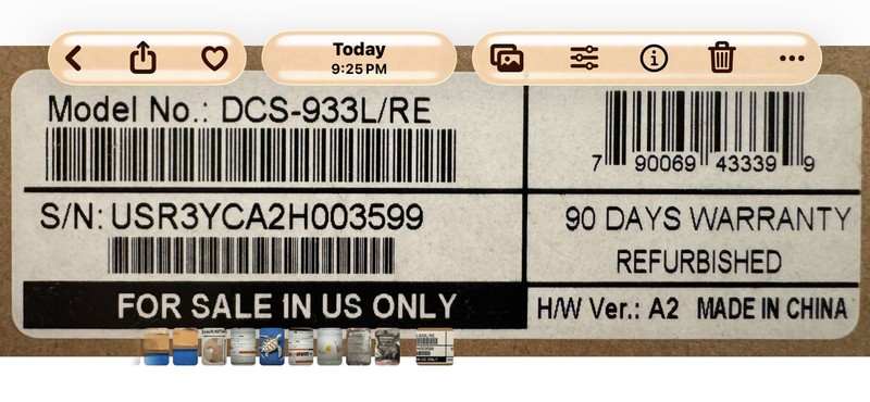 D-Link Day & Night Wi-Fi Security Cameras DCS-933L/RE w/ Power Adapter & Cables gallery