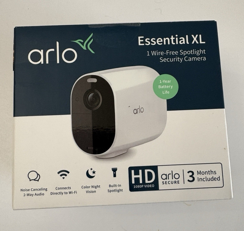 Arlo Wire-free Essential XL Spotlight Security Camera New Sealed