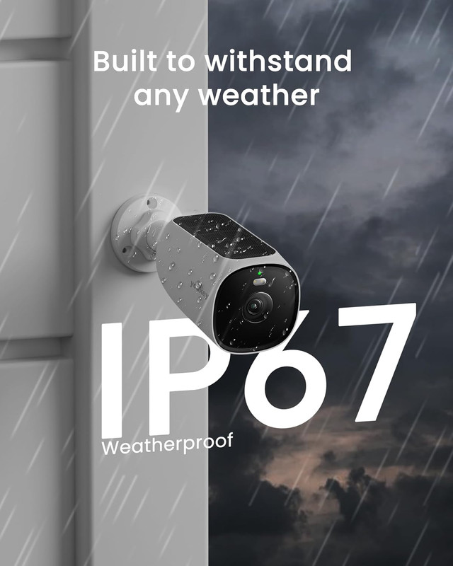 Solar Security Camera Wireless Outdoor 2.5K, 24/7 AOV Recording, No Subscription gallery