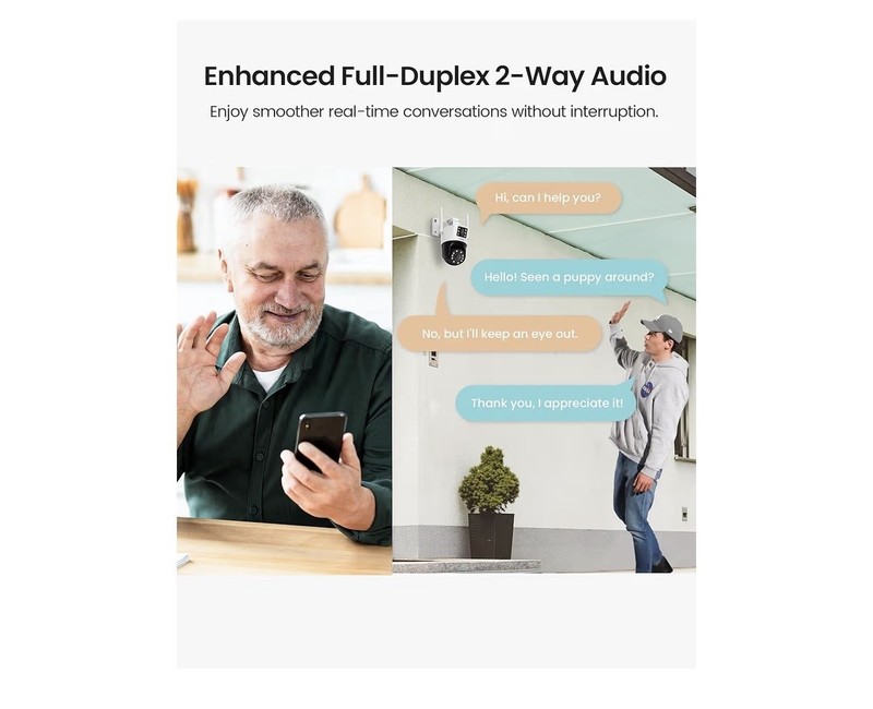 NEW -ZOSI C298 Pro 4K 8MP Dual-Lens(2x4MP) Wired WiFi PT Security Camera Outdoor gallery