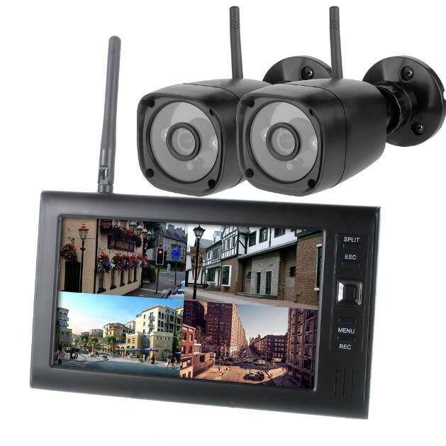 tot Digital 4 Wireless CCTV Home Security Camera with 7'' LCD Monitor DVR Record gallery