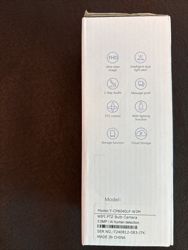 WiFi Ptz Bulb Camera 3 MP Smart Camera, T-CP8040LF-W3M, Made In China, Features. gallery