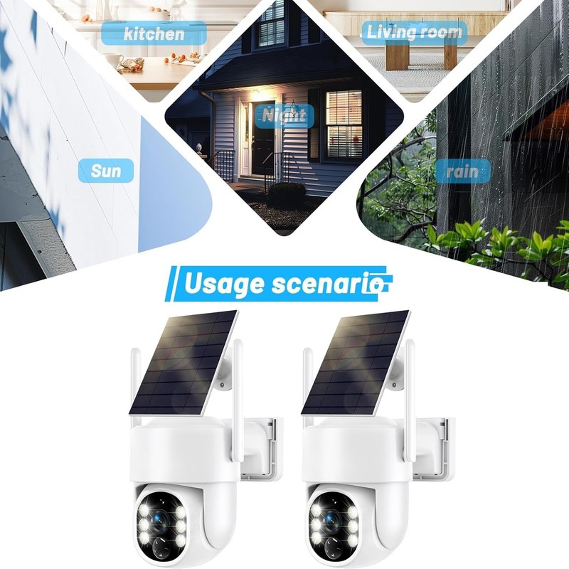 Solar Security Cameras Wireless Outdoor, 5G/2.4GHz WiFi Outdoor Security Came... gallery