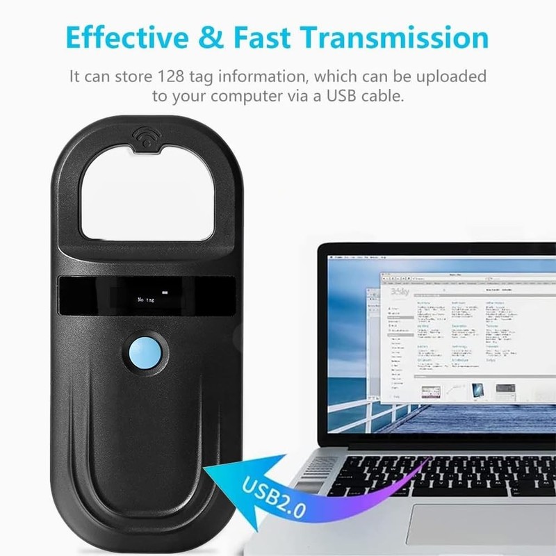 Microchip Reader Pet ID Scanner Handheld Animal Tag Recognition Chip Tracker gallery