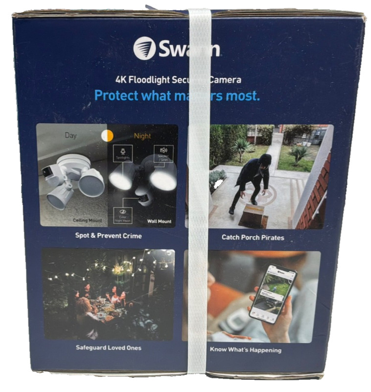 Swann SWIFI-4KFLOCAM-US Outdoor Floodlight 4K Security Surveillance Camera - NEW gallery