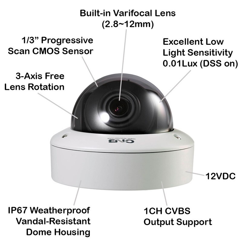 HD SDI Full HD 1080p Vandal Dome Security Camera 2M Varifocal 12VDC CNB VB2-B0VF gallery