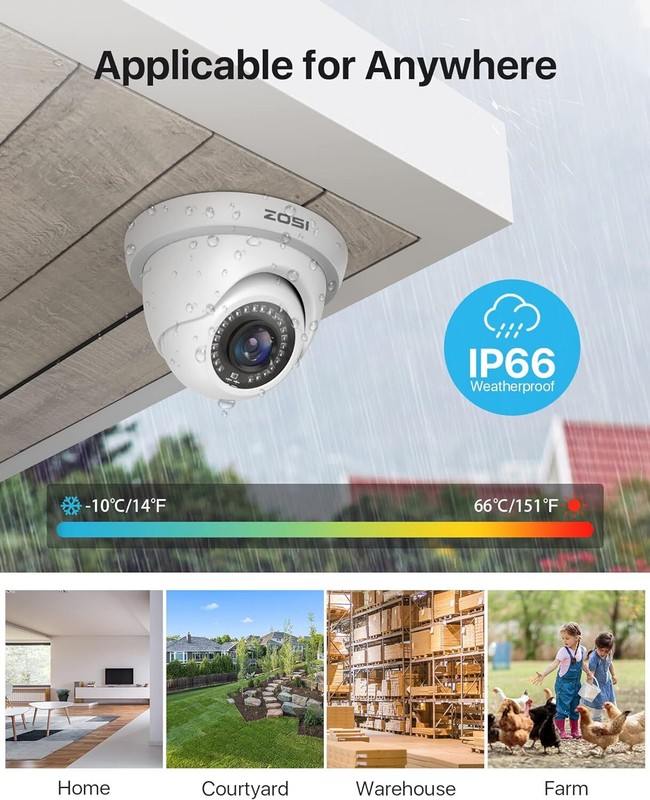 ZOSI 4in1 1080p HD CCTV Security Camera Home Surveillance Camera IP66 Day Night gallery