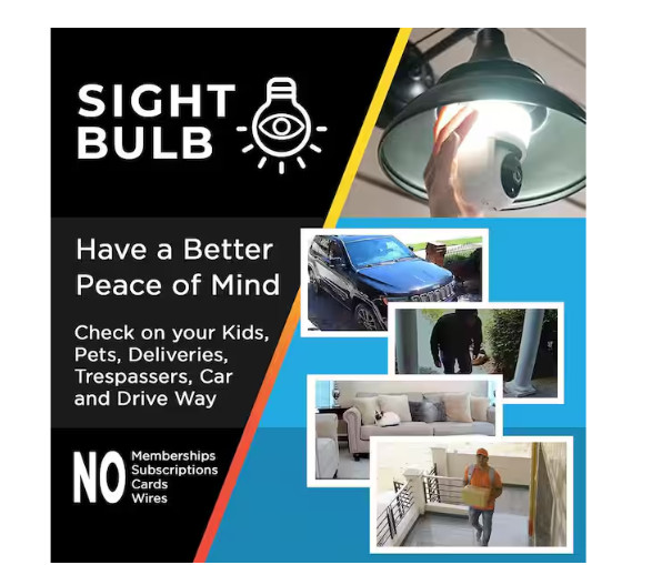 Sight Bulb Pro Wi-Fi Smart Security Camera & LED Light 360 View FHD 3MP gallery