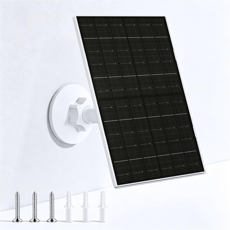 7W Solar Panel for Security Cameras, USB-C Adapter, 7.2FT Cable, IP65 Waterproof gallery