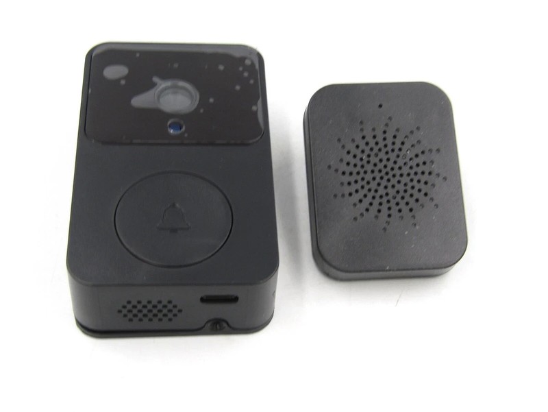 Mini Doorbell with Camera, Two Way Audio, WiFi Compatible, HD Image (Black) gallery