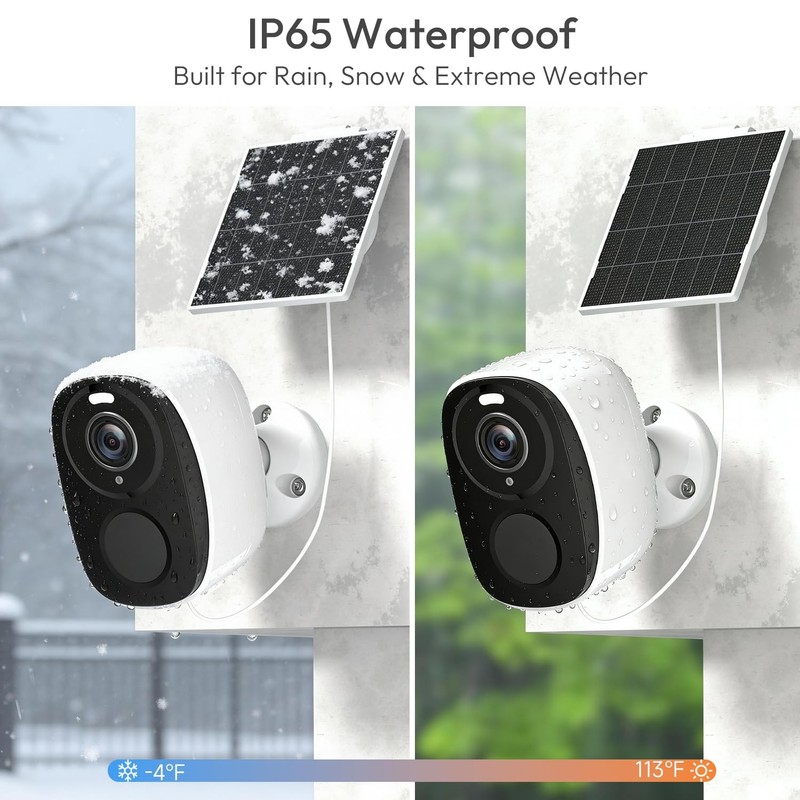 2.4/5G 4PC Wireless Solar Outdoor Security Camera with Solar Panels gallery