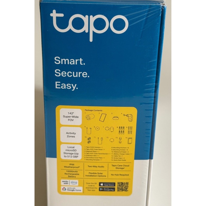 TP-Link Tapo C425 Solar Powered Security Camera Kit 2K QHD Outdoor Wireless IP66 gallery