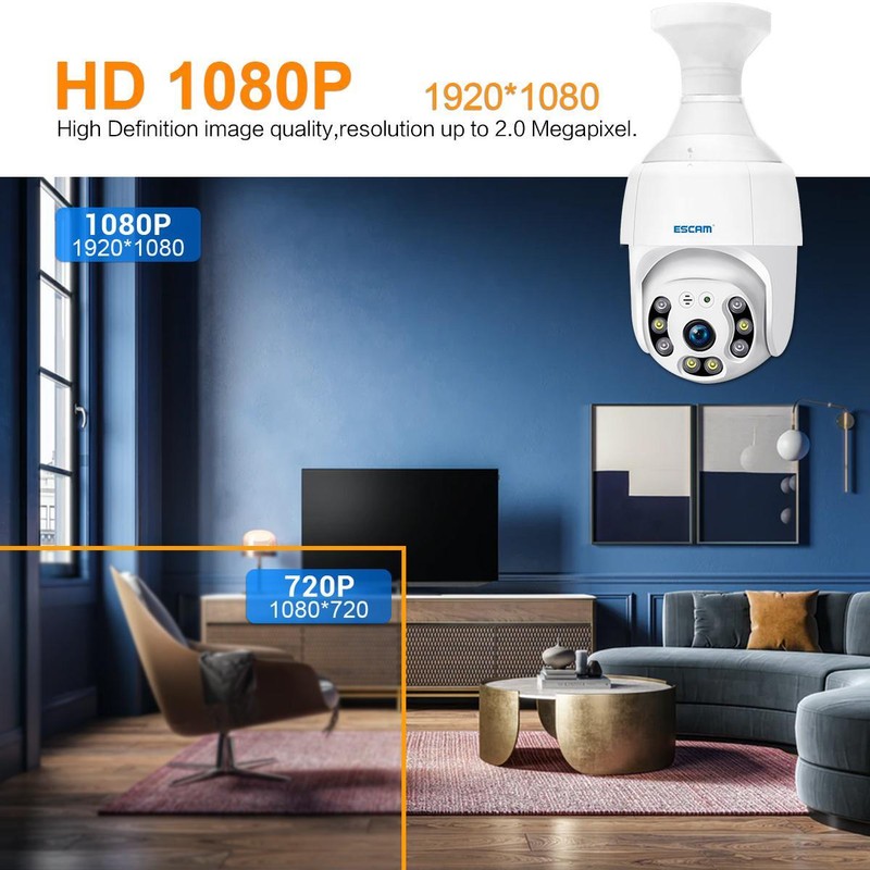 ESCAM mobile tracking wifi 1080P 2-way voice PT Smart night vision dome camera gallery