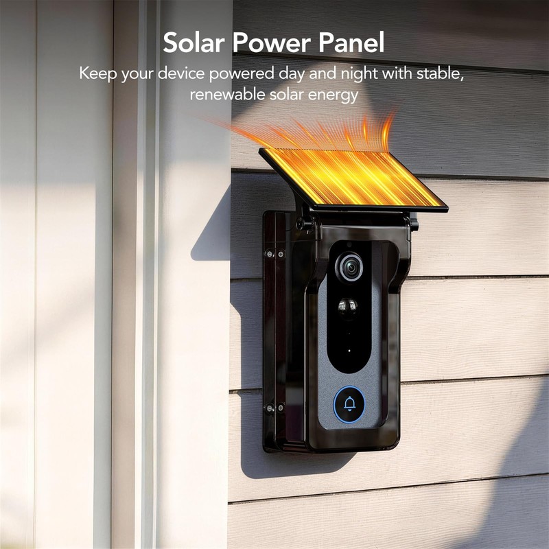 Doorbell Rain Cover Protector with Solar Panel, Plastic Doorbell Rain Protect... gallery