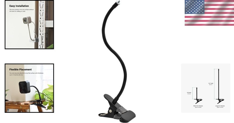 Secure Indoor Outdoor Security Camera Flexible Mount – Tool-Free Installation gallery