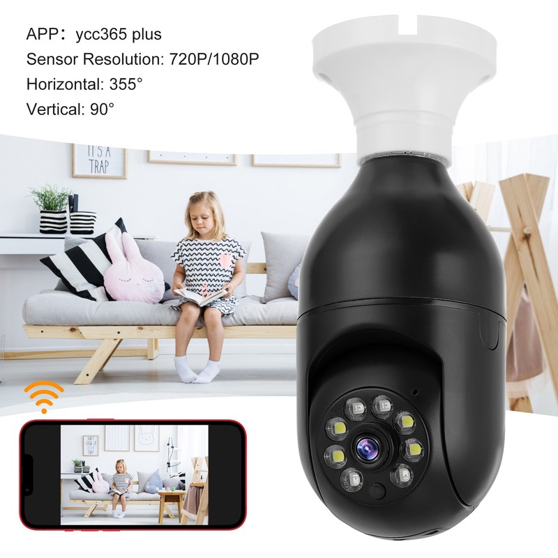 360° 1080P IP E27 Light Bulb Camera Wi-Fi IR Night Smart Home Wireless Security gallery