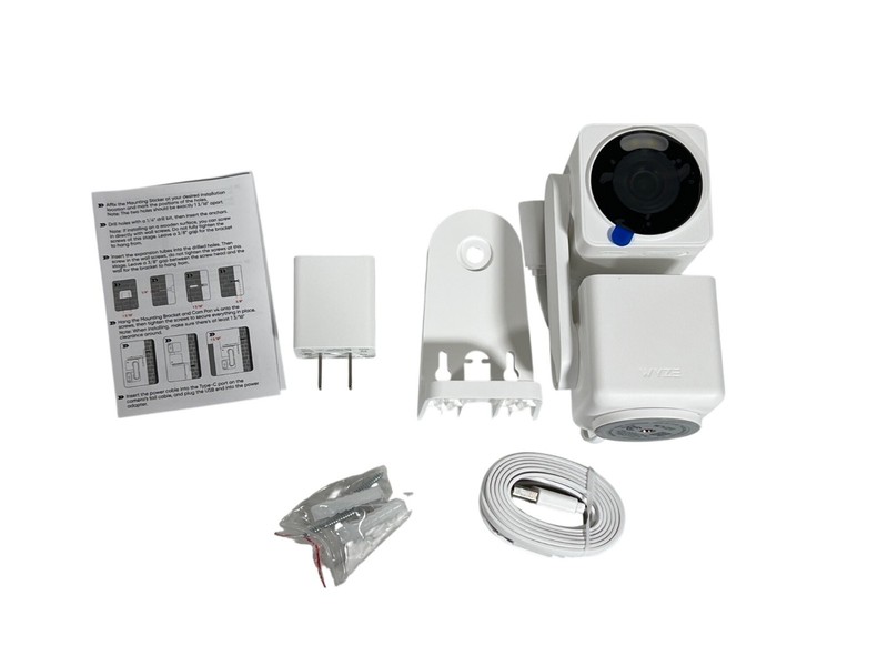 Wyze Cam Pan v4 4K UHD Indoor Outdoor Pan Tilt Security Camera White Open Box gallery