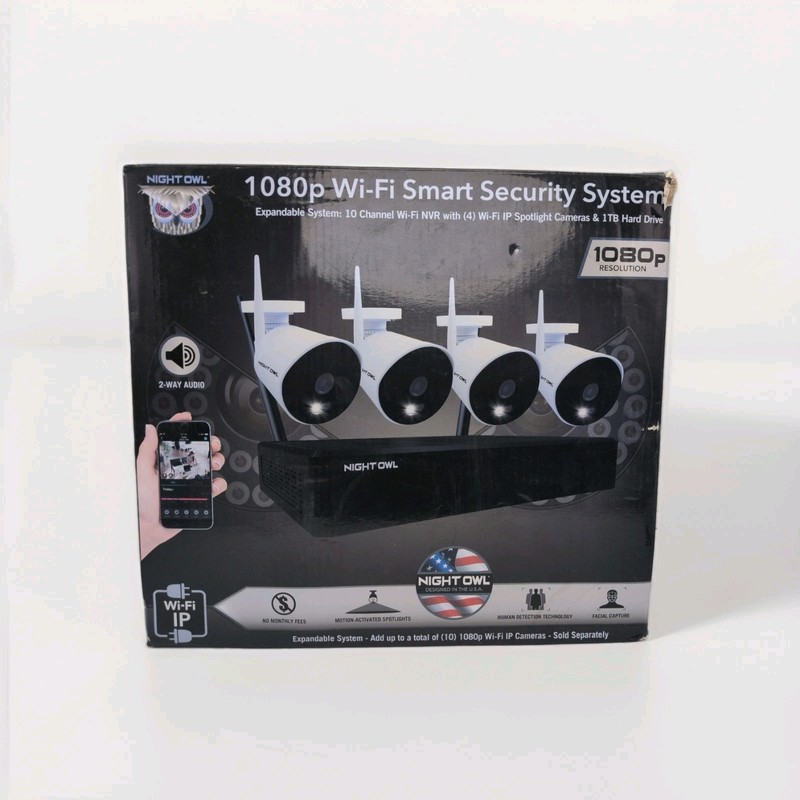 Night Owl 1080p 4-Camera Batt-Powered WiFi Security System WNIP2-4L1 – Obn, X5