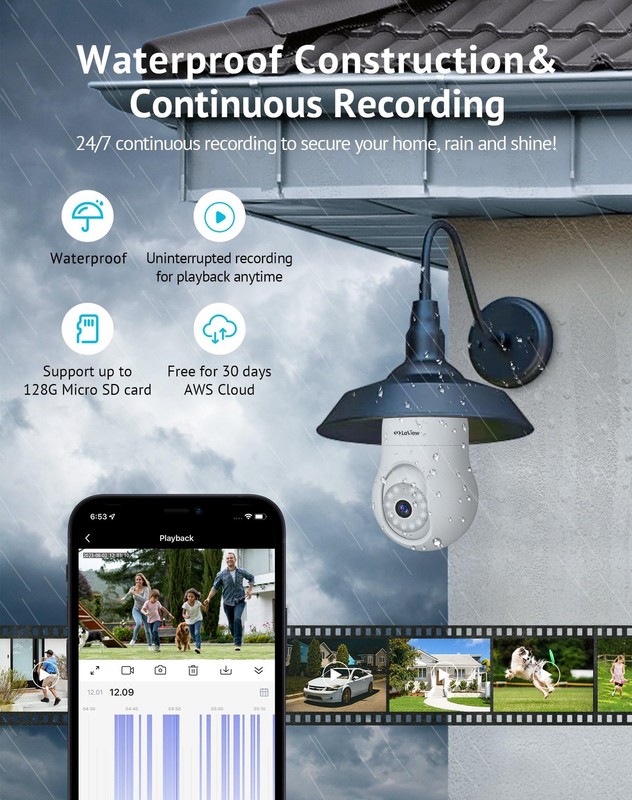 LaView 4MP Bulb Security Camera 2.4GHz 360° 2K Security Cameras Wireless Outdoor gallery