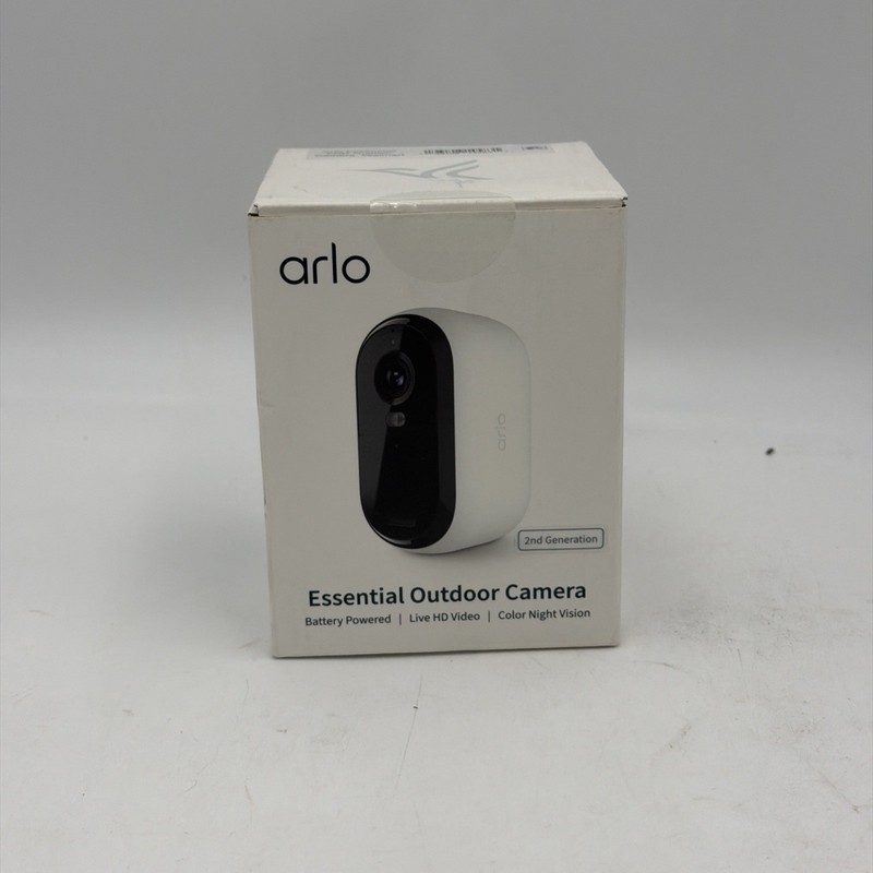 Arlo Essential Outdoor Camera 2nd Gen White HD Video Battery- Sealed