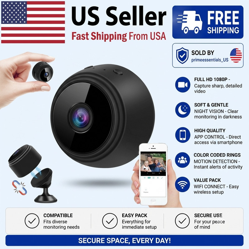 Mini WiFi IP Camera 1080P HD Wireless Security Camera Night Vision Home DVR USB