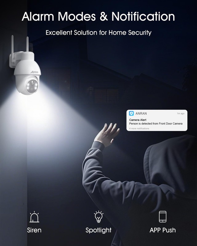 2K Solar Security Camera Wireless Outdoor, 360° Pan/Tilt Color Night Vision, ... gallery