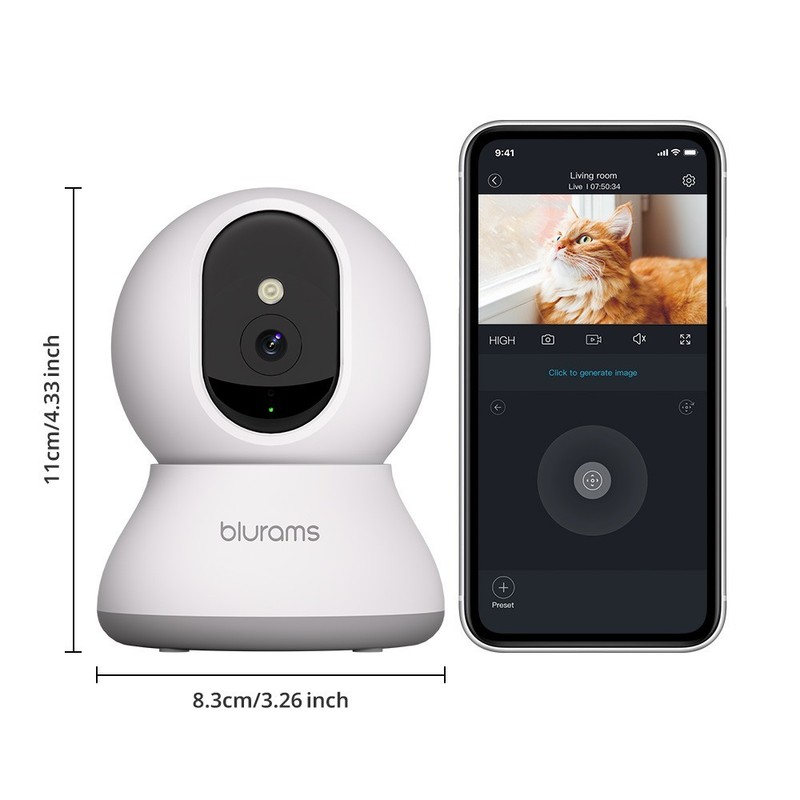 blurams Security Camera Indoor Home 2.4G WIFI Night Vision Track Pet Cam 2K 4PCS gallery