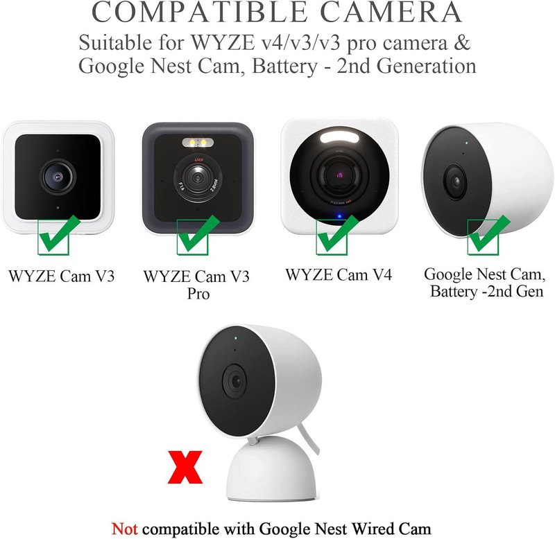 2 Pack Window Mount Compatible with Wyze Cam V4/V3,Google Nest Cam Battery | gallery