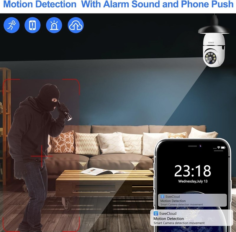 Camaras De Seguridad WiFi Inalambrica Vision Nocturna Video HD 1080P Con Audio gallery