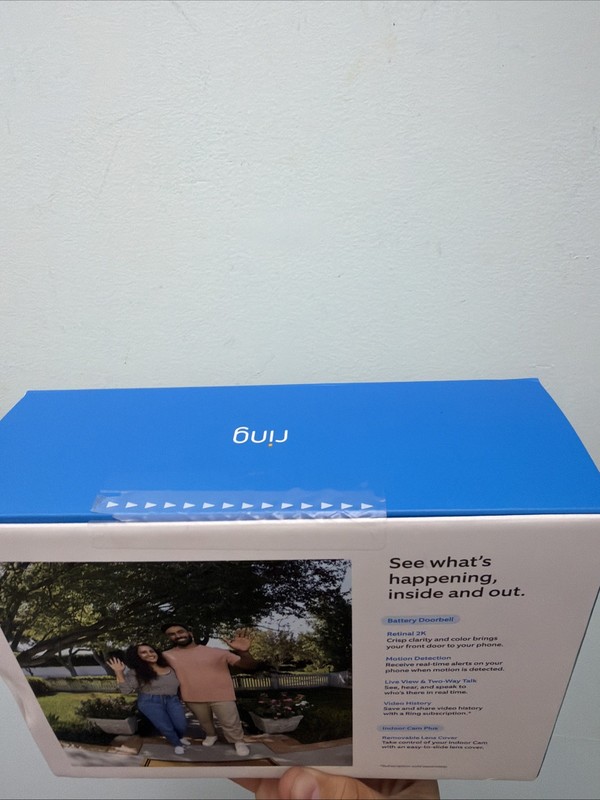 Ring - Battery Doorbell 2K (newest model), Speckled Gray + Indoor Cam Plus - ... gallery