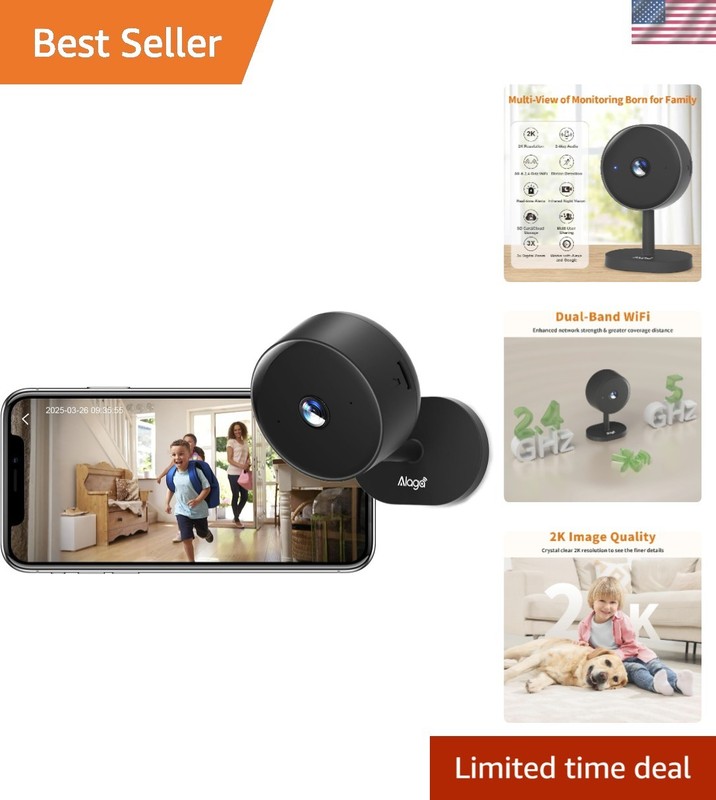 5G Indoor Camera for Home Security, 2K Security Camera, Pet/Baby/Dog Camera with