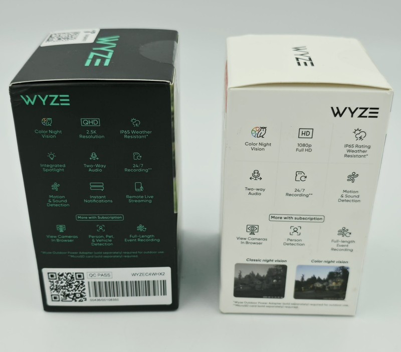 Lot 2 Wyze Cam v4 2.5K QHD Indoor/Outdoor WiFi Smart Security Camera Wired Black gallery