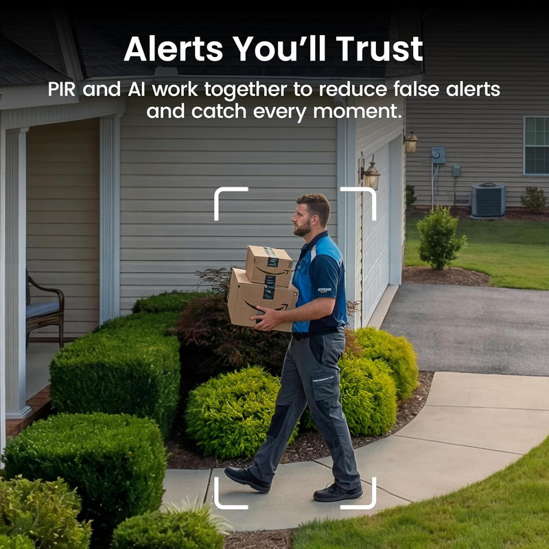 Wireless Outdoor Security Camera Kit with base Local Storage, 2K with 6X Zoom, 4 gallery